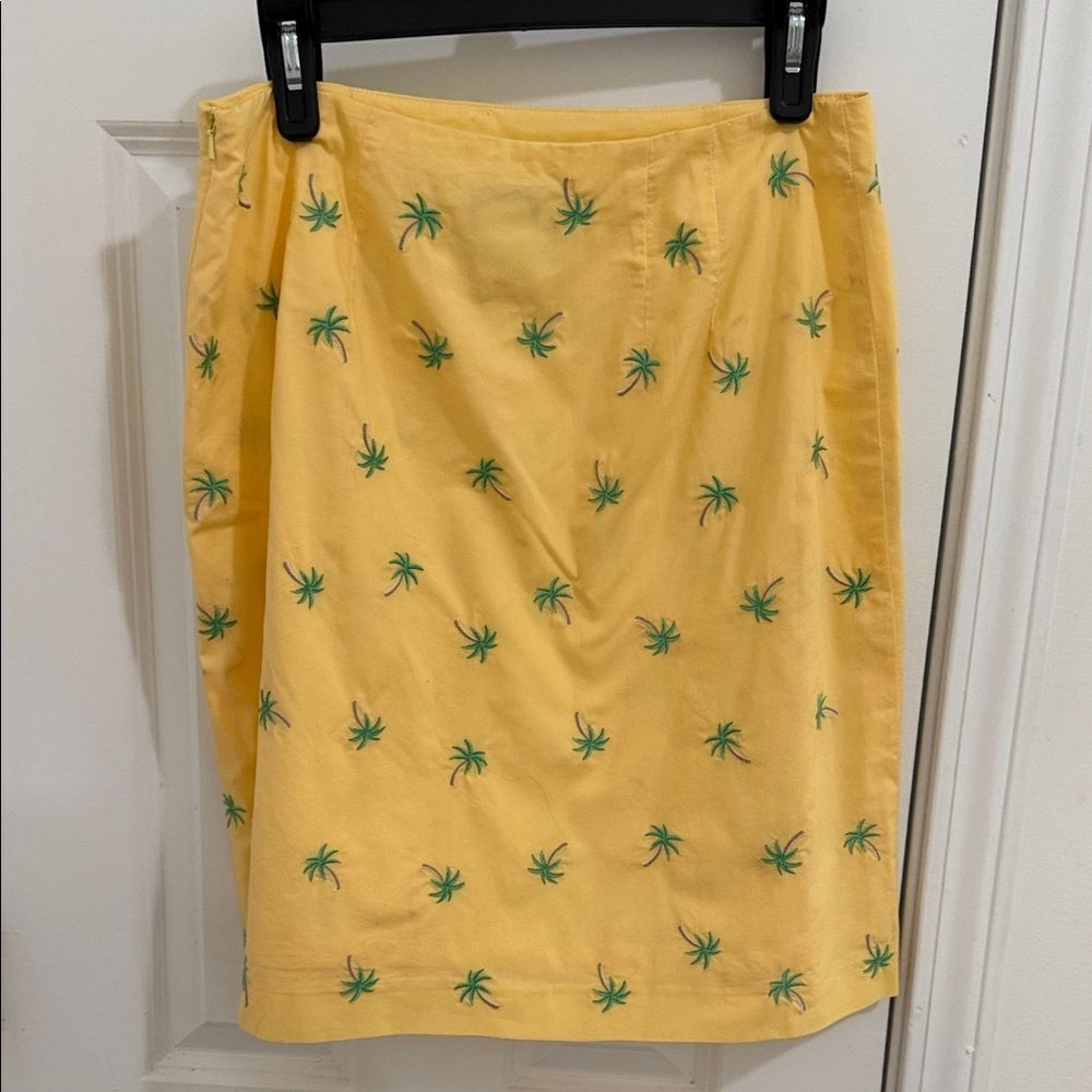 Talbots Yellow Palm and Floral Mini Skirt Set size 10 - Picture 4 of 8